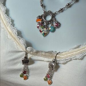 Brighton Multicolor Charm Necklace and Earring Set 180